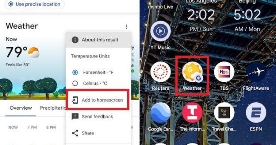 تحديث جديد لـGoogle Weather يوفر تحسين توقعات الطقس لـ10 أيام مقبلة