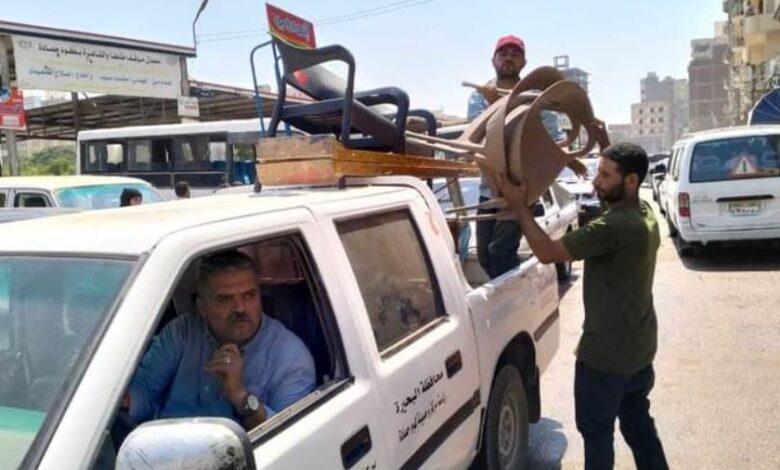 رفع 1711 حالة إشغال طريق ثابتة ومتحركة بالشوارع الرئيسية والفرعية بالبحيرة