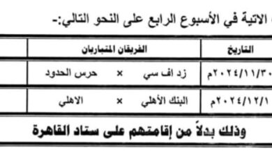 إقامة مباراتى الأهلى مع البنك وزد وحرس الحدود بالدورى فى استاد السلام