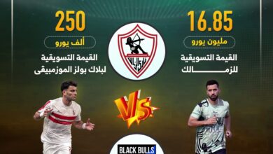 الزمالك يتفوق على بلاك بولز فى القيمة التسويقية قبل لقاء الليلة.. إنفوجراف